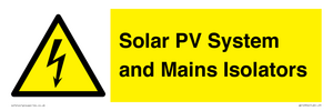 Solar PV System and Mains Isolators